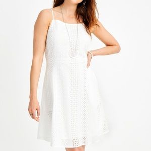NWT Maurices White Crochet Embroidered Dress